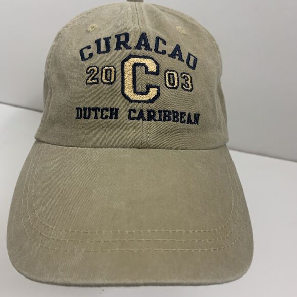 Curacao Dutch Caribbean Strapback Baseball Cap Hat Beige - Picture 2 of 11